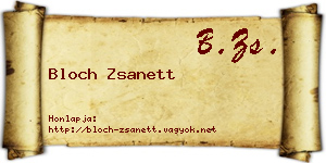 Bloch Zsanett névjegykártya